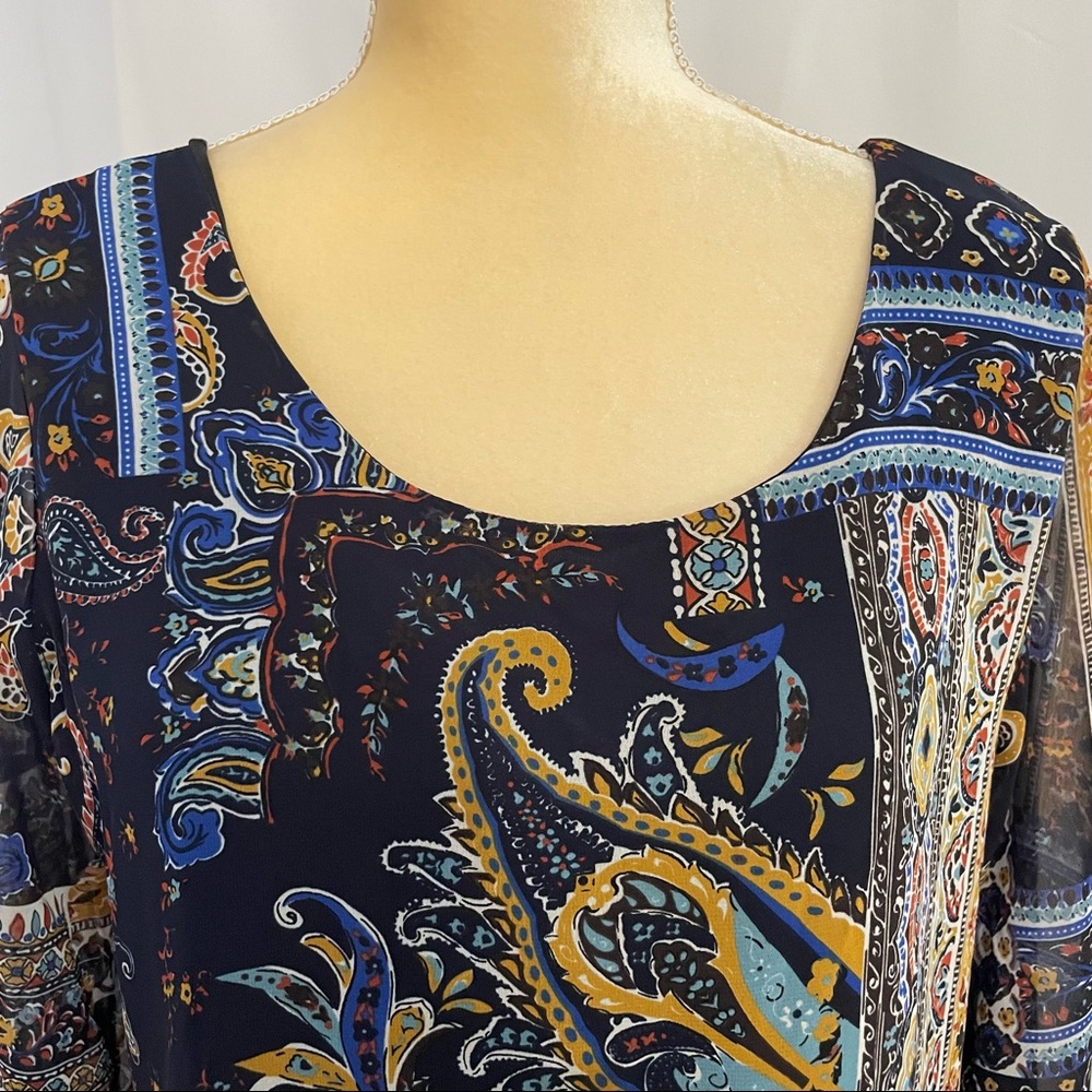 How Very Loved Long Sleeve Pattern Shift Dress. S… - image 8